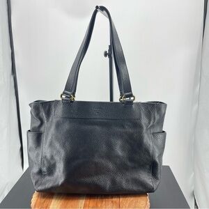 Fossil Black pebbled leather Amanda Tote with side pockets